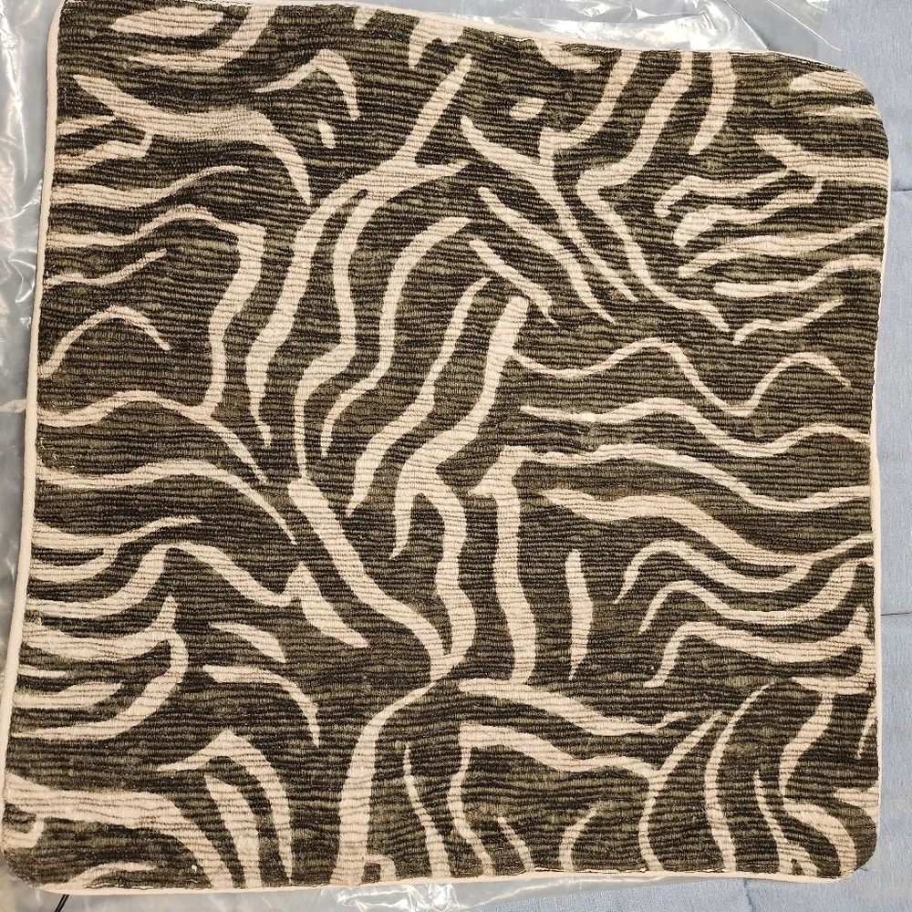 West Elm Shifting Tides Accent Pillow in Olive and Cream